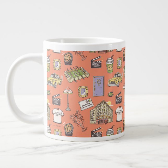 FRIENDS™ Colourful Icons Pattern Large Coffee Mug (Left)