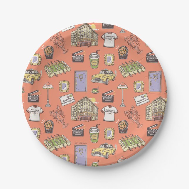 FRIENDS™ Colourful Icons Pattern Paper Plate (Front)