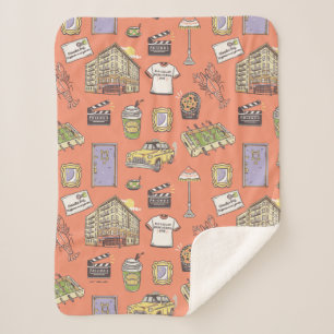 FRIENDS™ Colourful Icons Pattern Sherpa Blanket