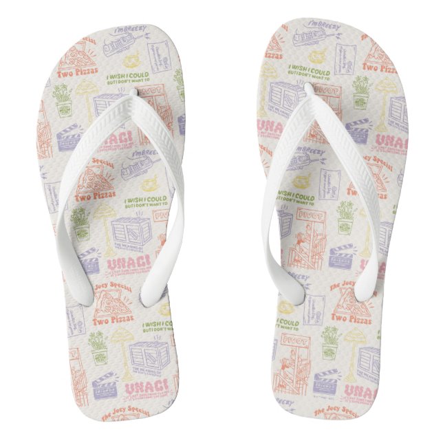 FRIENDS™ Colourful Quotes Pattern Jandals (Footbed)