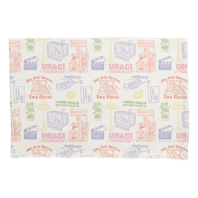 FRIENDS™ Colourful Quotes Pattern Pillowcase (Front)