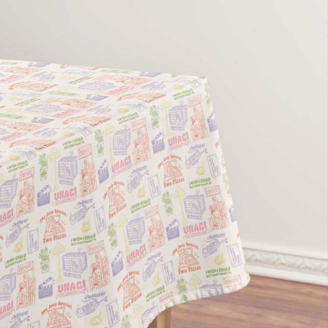 FRIENDS™ Colourful Quotes Pattern Tablecloth (In Situ)