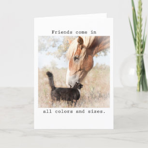 Friends come in all colours and sizes card