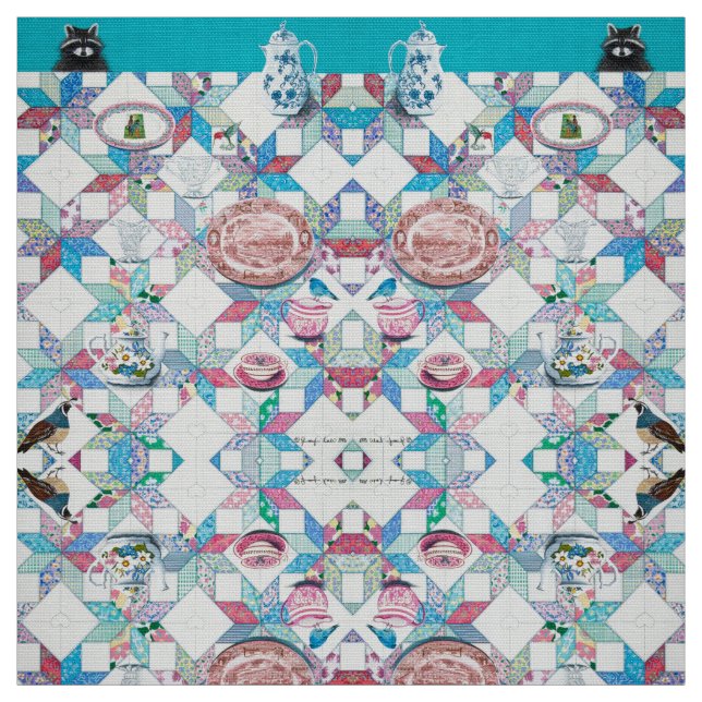 Friends Come to Tea Fabric (Swatch)