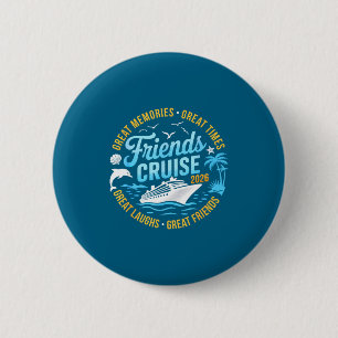 Friends Cruise Matching Group Vacation Illustratio 6 Cm Round Badge