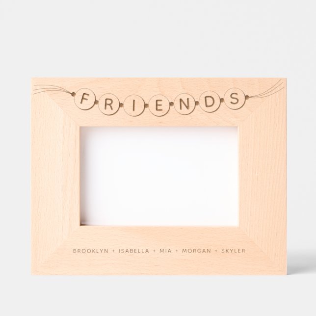 Friends cute fun friendship bracelet custom names etched frames (Front)