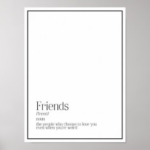 Friends Definition Word Art Poster