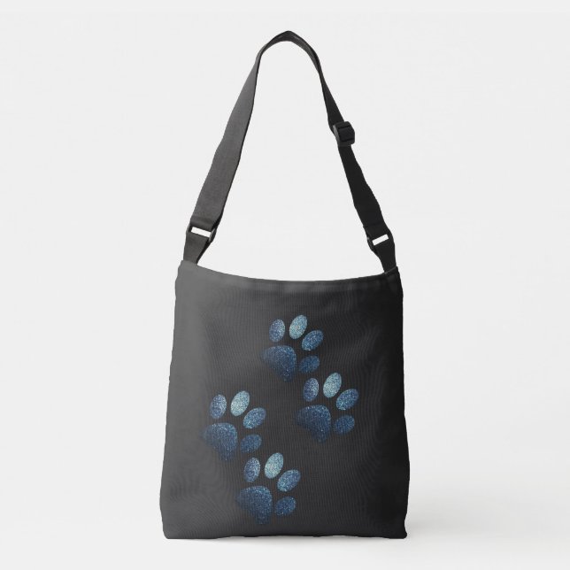 Friends dog sparkle dark blue  crossbody bag (Front)