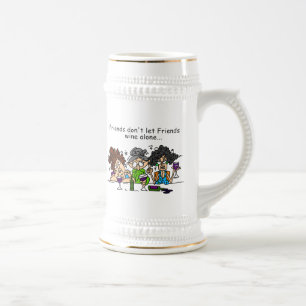 Friends Don't Let Friends Wine Alone Beer Stein