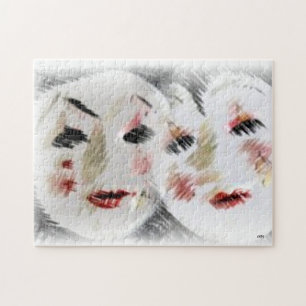 Friends Face Faces Abstract Jigsaw Puzzle