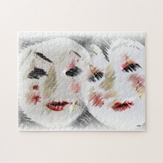 Friends Face Faces Abstract Jigsaw Puzzle (Horizontal)