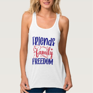 Friends Family Freedom Womens  Singlet