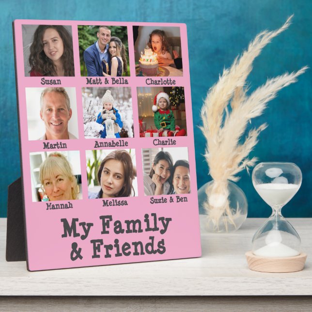 Friends & Family Name Photo Dementia 8x10 Pink Plaque (Side)