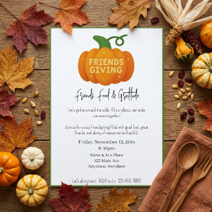 Friends, Food, and Gratitude Friendsgiving Party Invitation