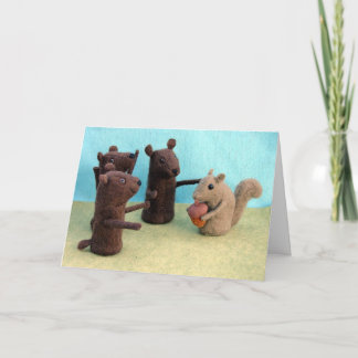 Friends for Dinner - Bears and Squirrel Holiday Card