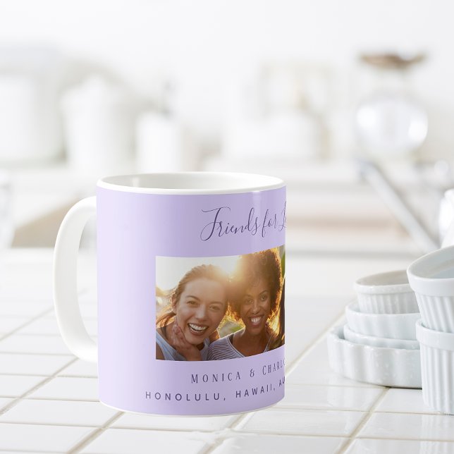 Friends for life photo names violet lavender coffee mug (Creator Uploaded)