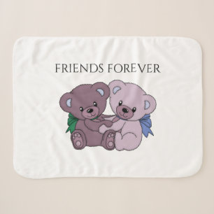 'FRIENDS FOREVER' bear sherpa soft blanket. Blanket