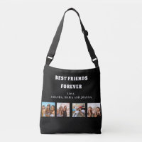 Friends forever black white photo collage names