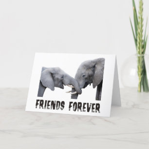 Friends Forever Elephants hugging / kissing Card