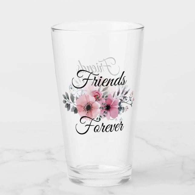 Friends Forever Glass Cup (Front)