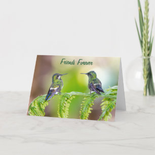 Friends Forever Green Hummingbird Couple Card