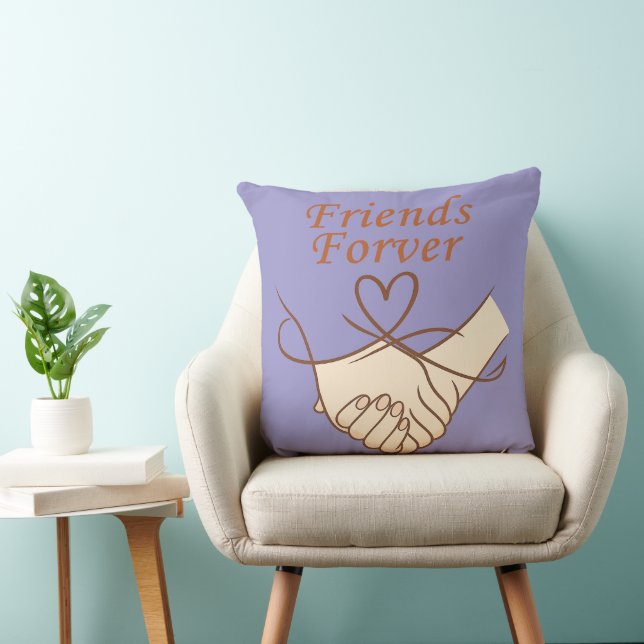 Friends Forever Heartline Art Throw Pillow (Chair)