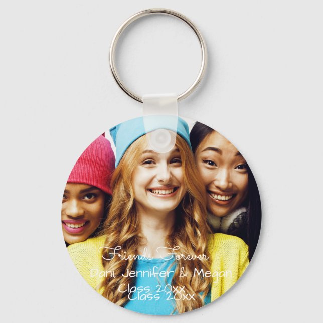 Friends Forever! large photo, class of graduation Key Ring (Front)