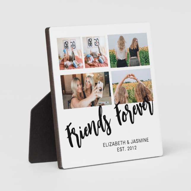 Friends Forever Photo Collage Gift for BFF Custom Plaque (Front)