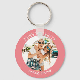 Friends forever   upload photo and names pink key ring