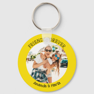 Friends forever upload photo and names yellow key ring