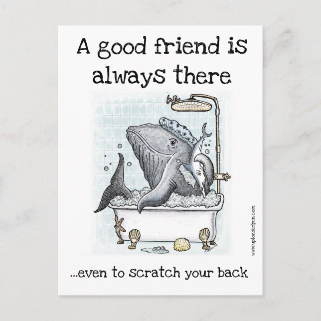 Friends Forever with a funny whale card (Front)