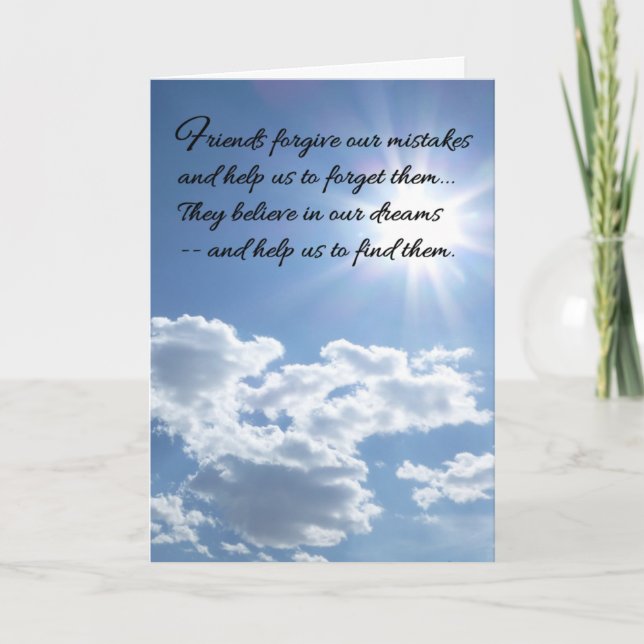 Friends forgive our mistakes... card (Front)