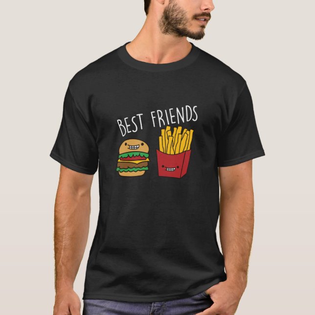Friends Fries Cheeseburger Fast Food Burger T-Shirt (Front)