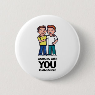 Friends From Work - Two Men Classic 6 Cm Round Badge