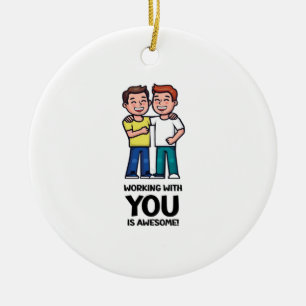 Friends From Work - Two Men Classic Ceramic Tree Decoration