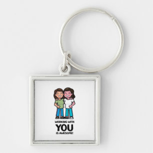 Friends From Work - Two Women Classic Key Ring