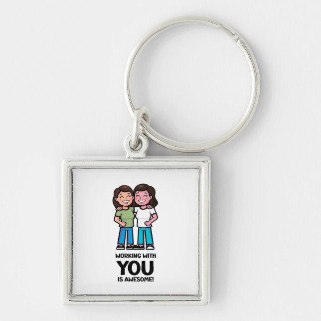 Friends From Work - Two Women Classic Key Ring (Front)