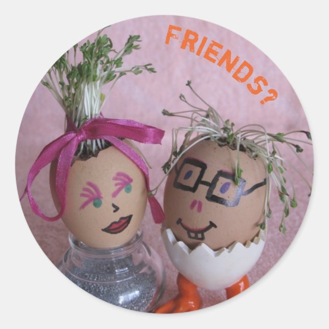 Friends- Funny Eggmen Couple Stickers (Front)