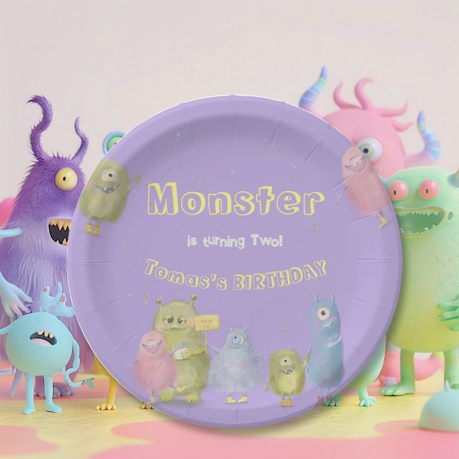 Friends Funny Monsters birthday Paper Plate (Creator Uploaded)