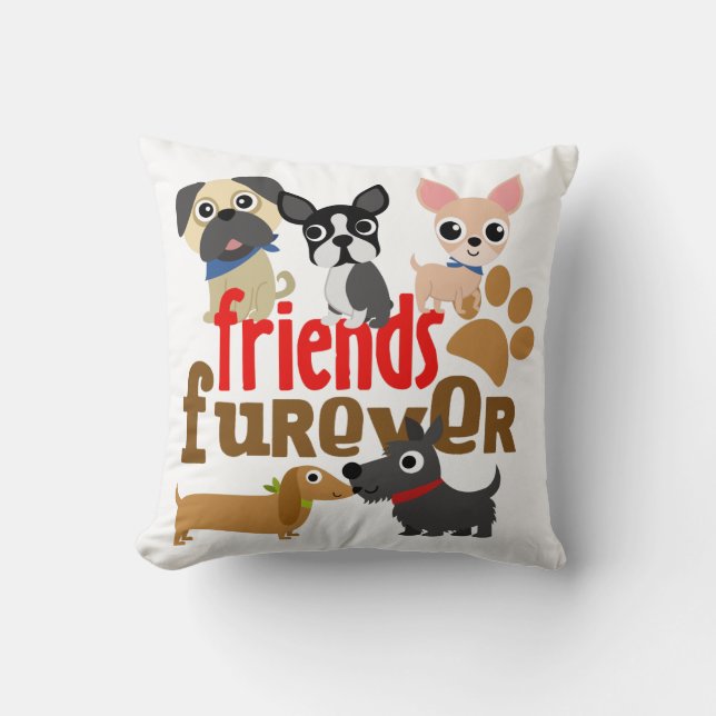 Friends Furever Dogs Puppies Cushion (Front)