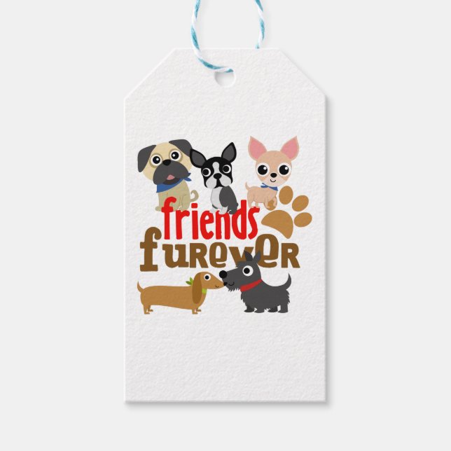 Friends Furever Dogs Puppies Gift Tags (Front)