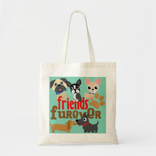 Friends Furever Dogs Puppies Tote Bag (Front)
