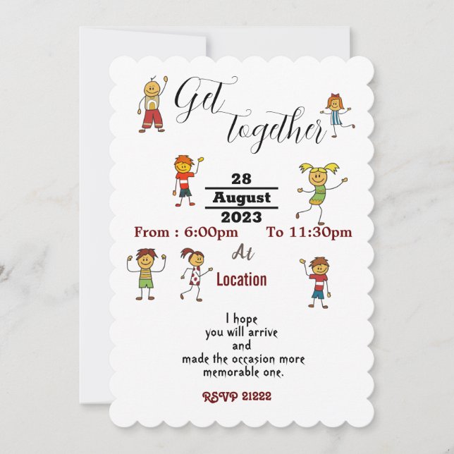 Friends gather  invitation (Front)