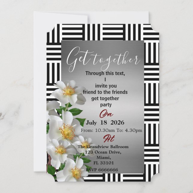 Friends get together  invitation (Front)