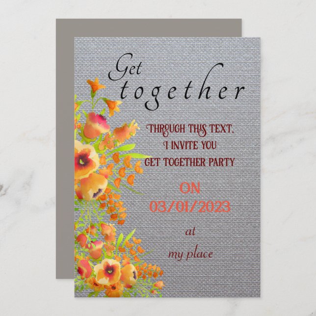 Friends get together  invitation (Front/Back)