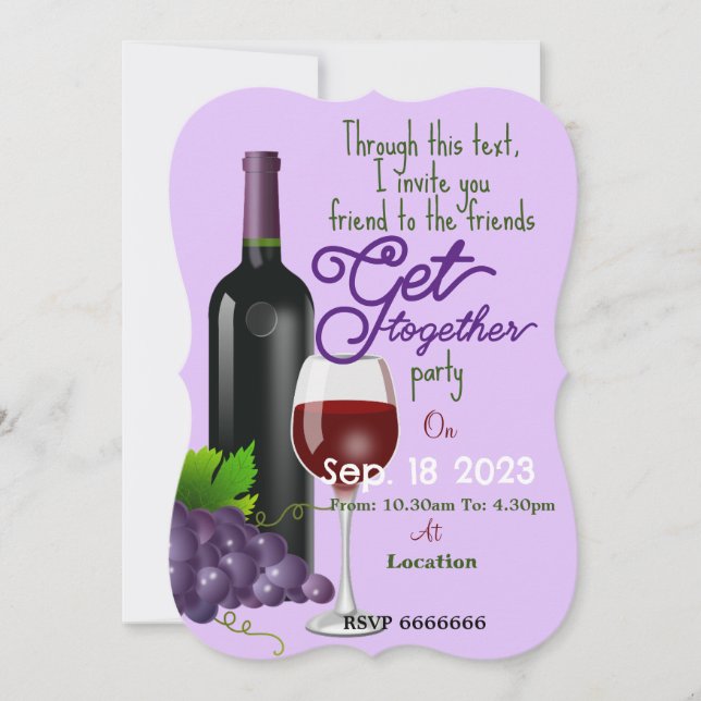 Friends get together  invitation (Front)