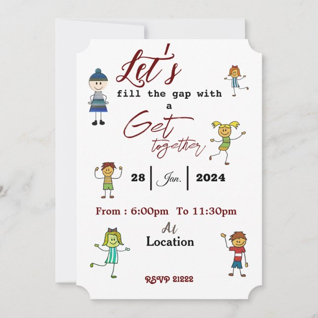 Friends getting together  invitation (Front)