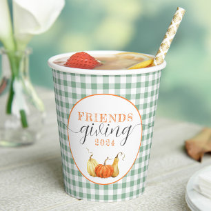 Friends Giving Party Decor, Thanksgiving Dinner Paper Cups