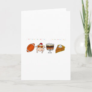 Friends Giving Turkey Footll Pumpkin Thanksgiving Card