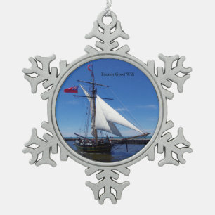 Friends Good Will ball or snowflake ornamet Pewter Christmas Ornament